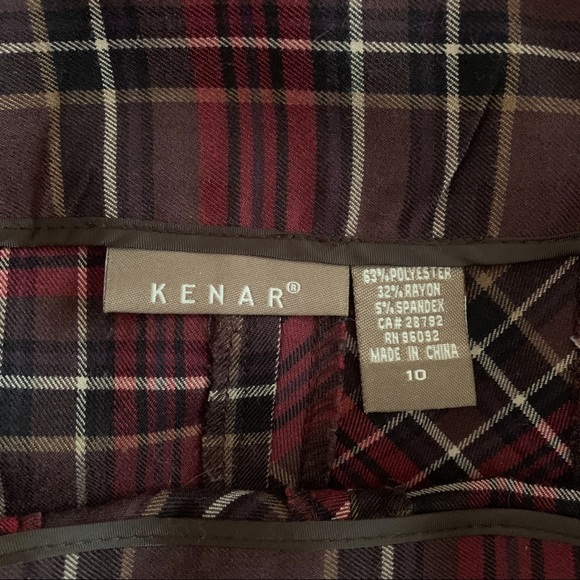 Kenar Tartan Skirt 10 Dark Academia Fluted Hemline Plaid - Picture 6 of 6